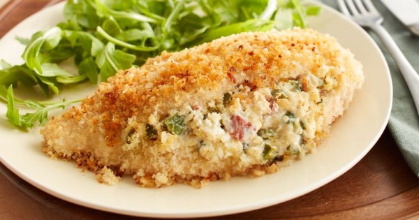 Bacon, Chile and Cream Cheese-Stuffed Chicken Breasts