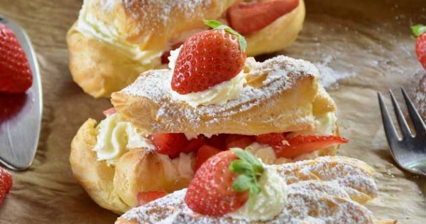 Strawberry Cheesecake Eclairs