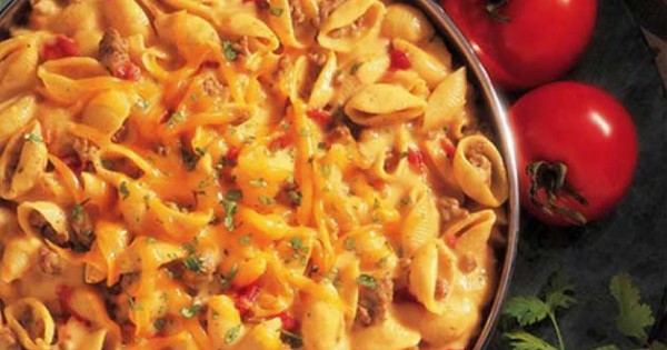 Cheesy Picante Beef Macaroni