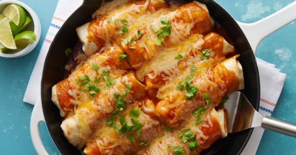 Smothered Skillet Beef Burritos