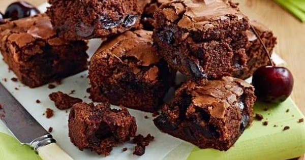 Celebration chocolate and cherry brownies