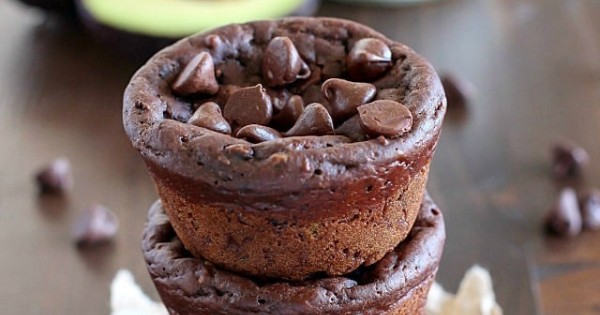 Fudgy Chocolate Avocado Muffins
