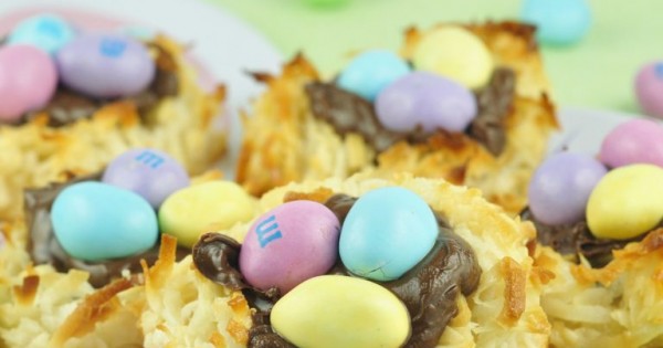 Coconut Macaroon Nutella Nests
