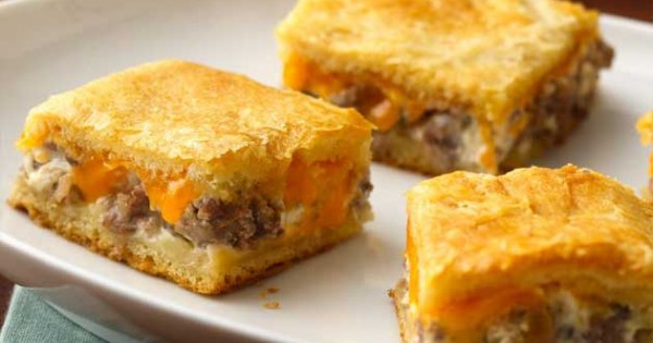 Sausage and Cheese Crescent Squares