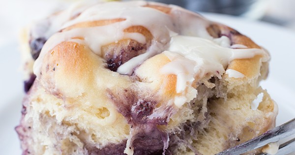 Soft and Pillowy Blueberry Breakfast Rolls