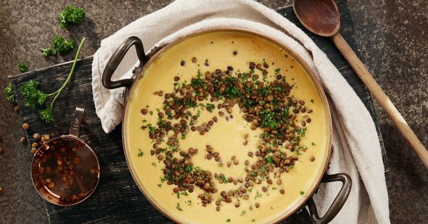 Sweet potato and lentil soup