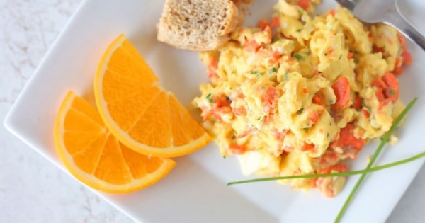 Perfect Scrambled Eggs with Smoked Salmon and Chives