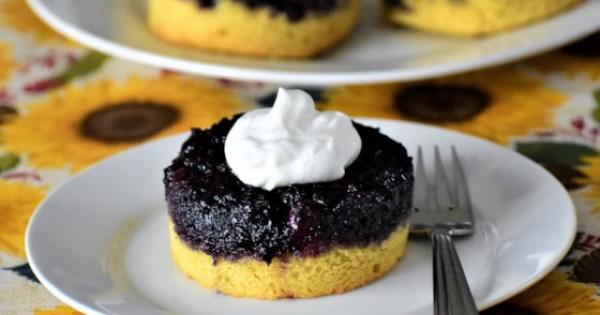 Blueberry Upside-Down Mini Cakes