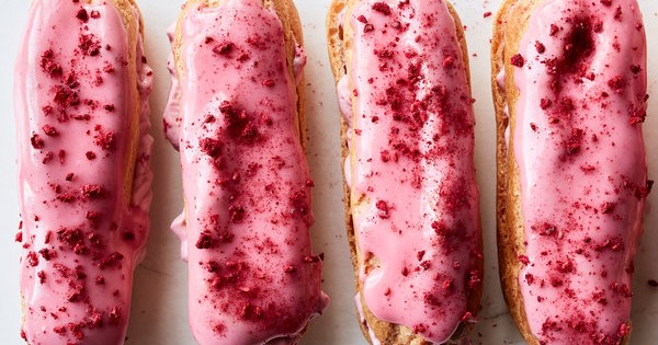 Raspberry and Cream Éclairs