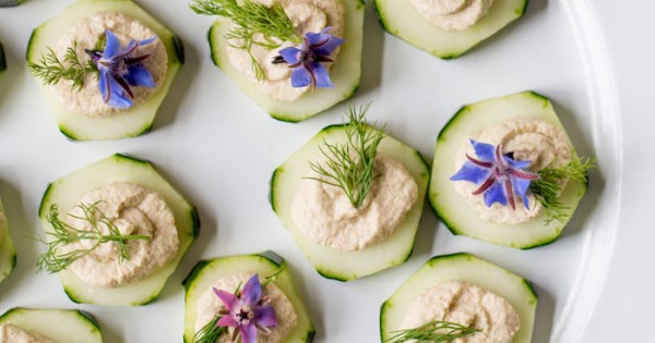 Cucumber Slices with Smoky Sunflower Seed pâté