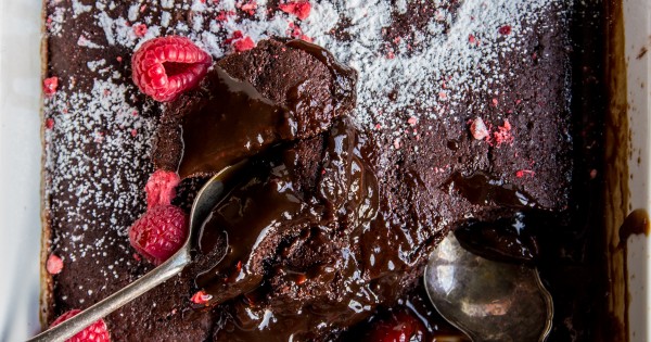 Chocolate Raspberry Espresso Pudding Cake