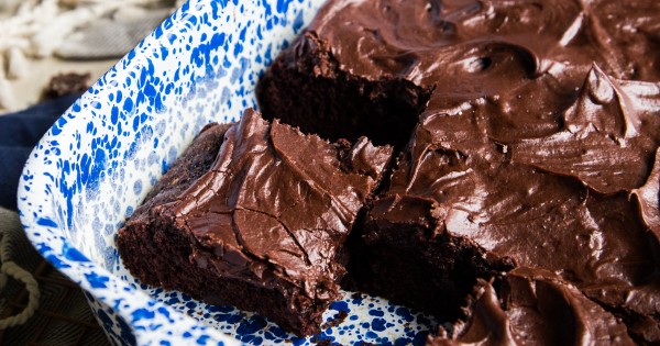 Fudgy Zucchini Brownies with Whipped Chocolate Frosting