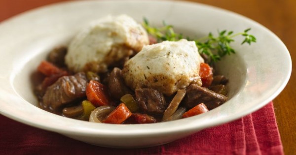 Slow-Cooker Burgundy Stew with Herb Dumplings