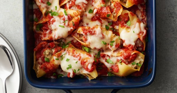 Three-Cheese Beef Pasta Shells