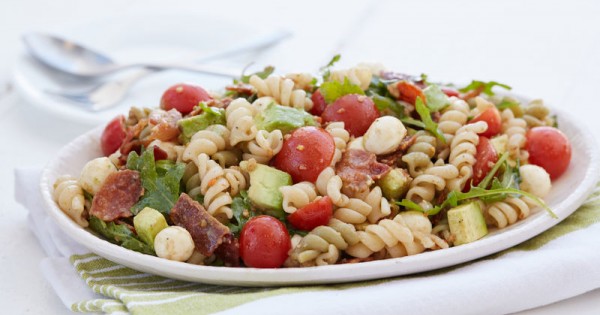 Bacon Avocado Caprese Pasta Salad