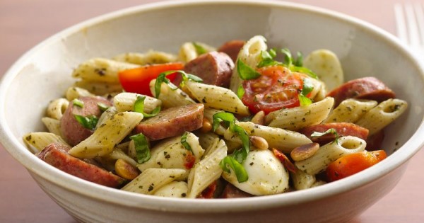 Caprese Sausage Pasta Salad