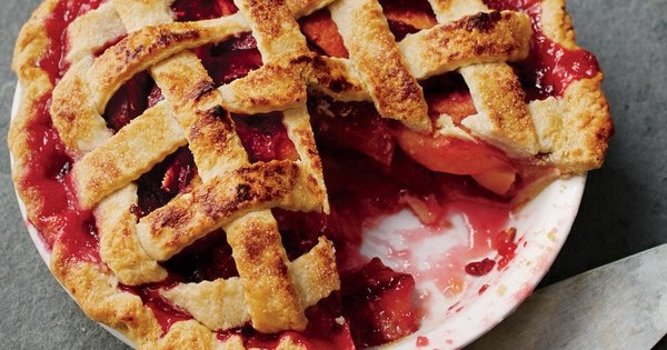 Nectarine, Plum, and Raspberry Pie