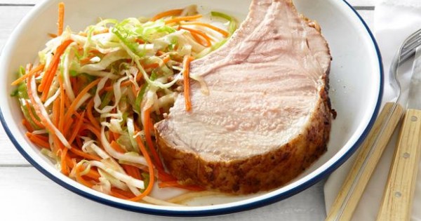 Grilled Rack of Pork With Cabbage