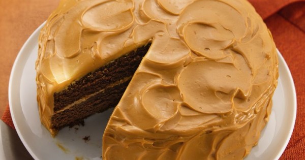 Mexican Chocolate Cake with Caramel Cream Frosting