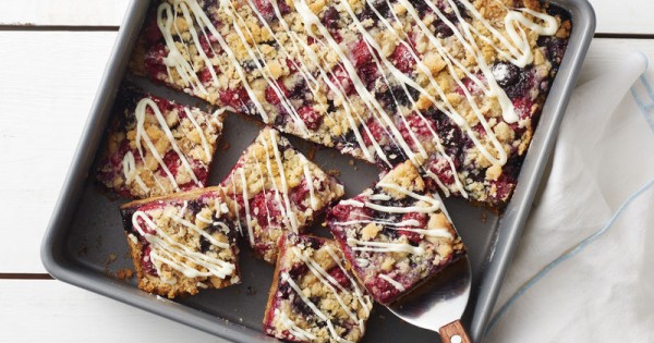 Double-Berry White Chocolate Crumble Bars