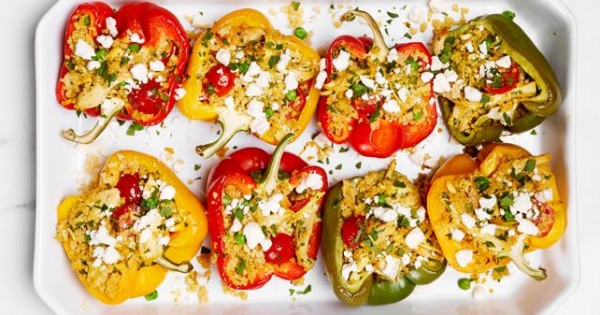 Turmeric-Chicken Stuffed Peppers