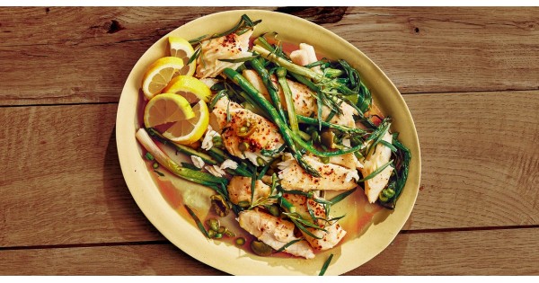 Butter-Roasted Halibut with Asparagus and Olives