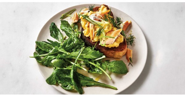 Trout Toast with Soft Scrambled Eggs