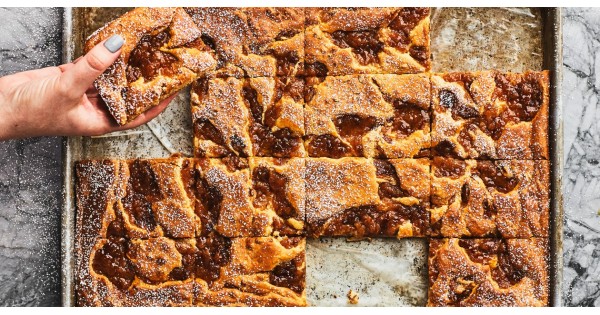 Sheet-Pan Cider-Ricotta Pancakes with Pear Compote