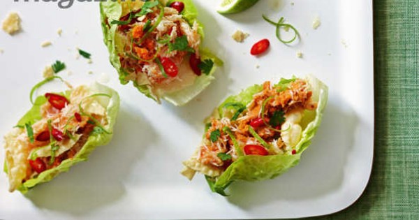 Crab and poppadom salad