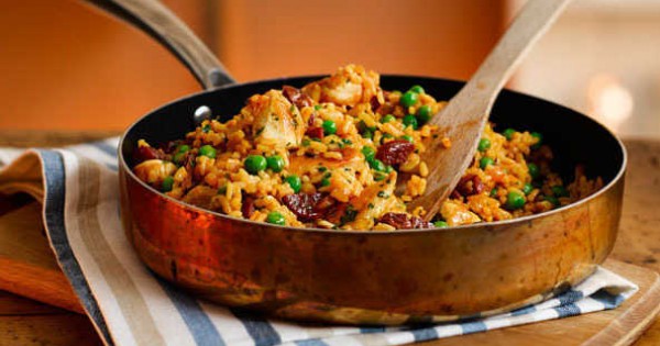 Easy chicken and chorizo paella