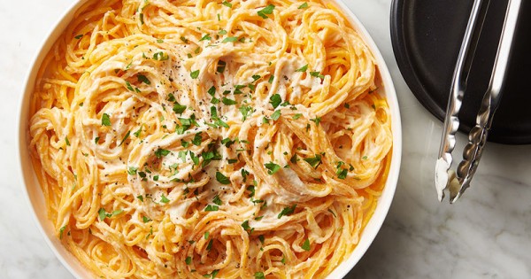 Butternut Squash Noodles with Cauliflower Alfredo