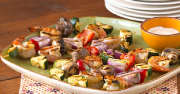 Party Shrimp and Vegetable Kabobs