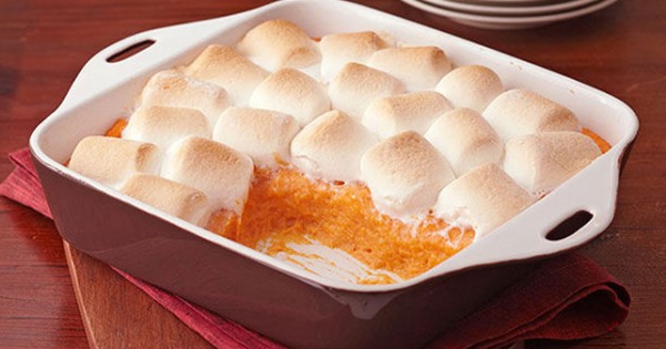 Baked Sweet Potatoes with Marshmallows