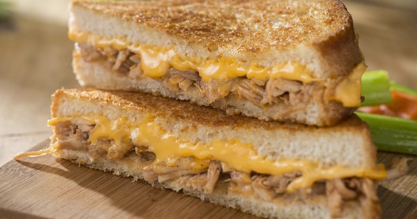 Cheesy BBQ Chicken Grilled Cheese