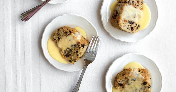 Spotted Dick (Currant Steamed Pudding) with Custard Sauce