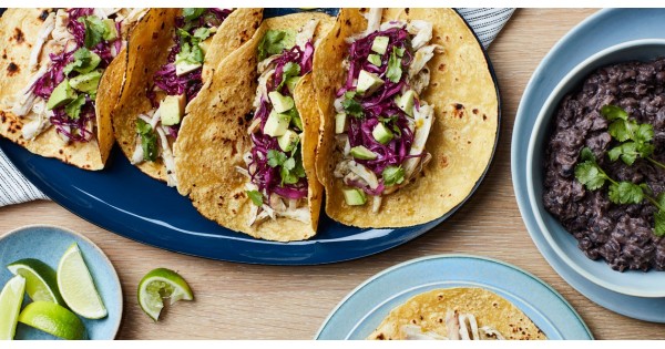 "Nextover" Chicken Tacos with Quick Refried Beans