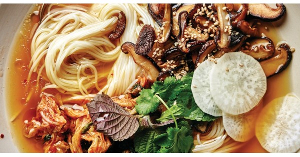 Brothy Noodle Bowl with Mushrooms and Chiles