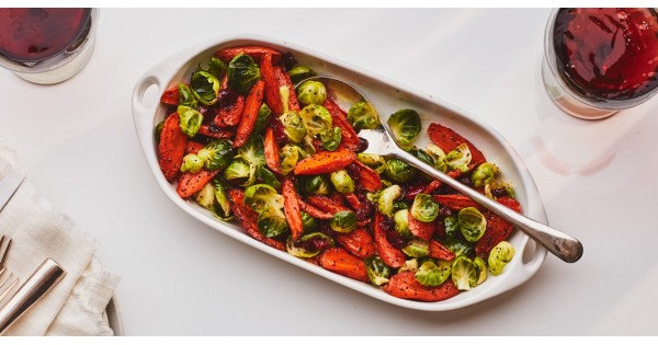 Roasted Carrot, Brussels Sprout, and Cranberry Salad