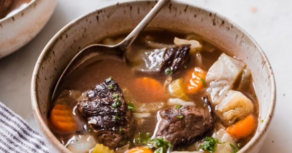 Warm & Hearty Cabbage Beef Soup