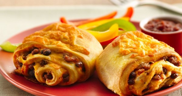 Beef and Bean Crescent Burritos