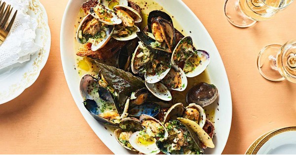 Clam and Mussel Toasts