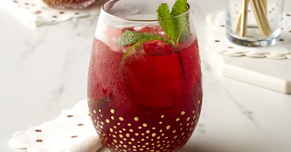 Cherry Pomegranate-Ginger Fizz