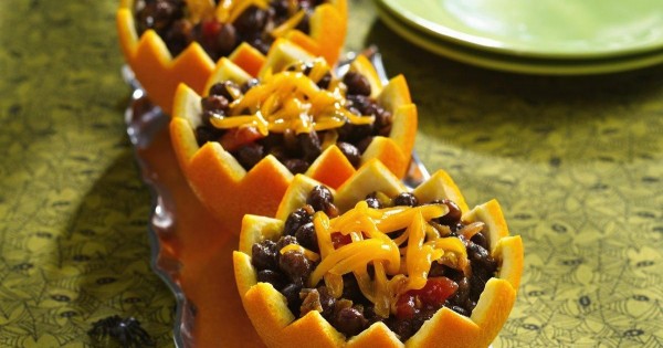 Black Beans in Boo Bowls