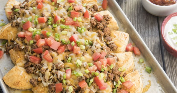 Loaded Beef and Cheese Biscuit Nachos