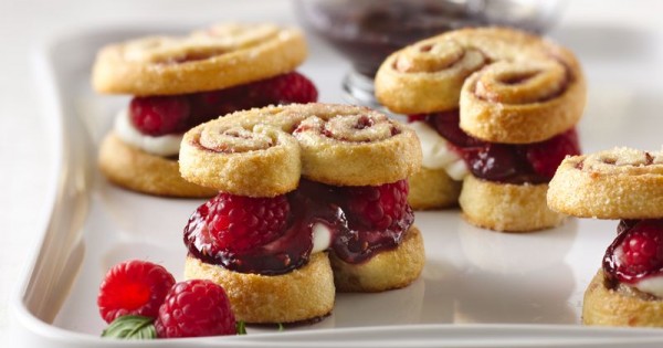 Raspberry Palmier Shortcakes