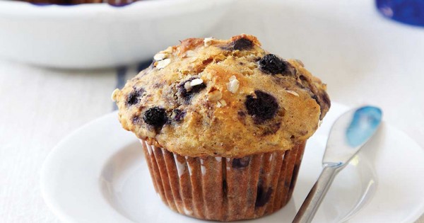 Blueberry-oatmeal muffins