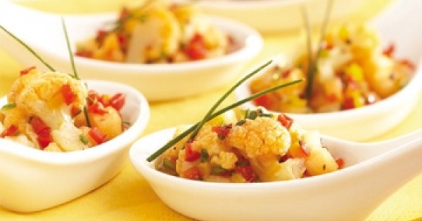 Spooned cauliflower compote