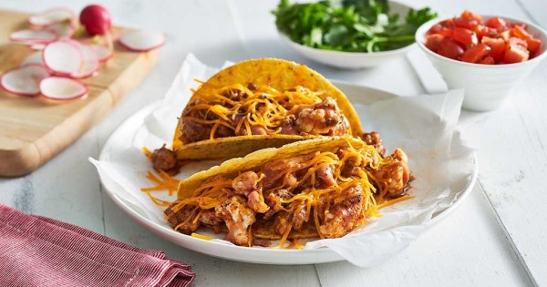 Cheesy Chicken and Cauliflower Tacos