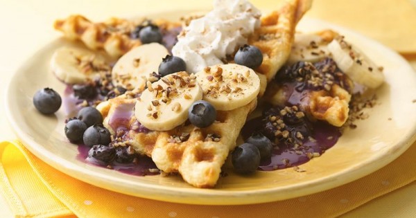 Quick and Fruity Crescent Waffles