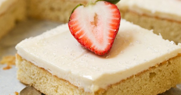 Texas-Sized Vanilla Sheet Cake with Cream Cheese Frosting